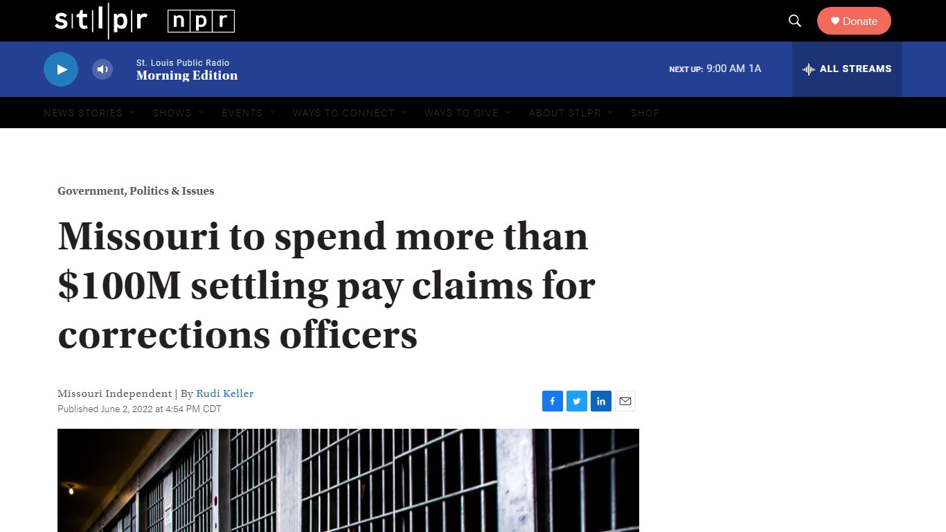 Missouri Corrections officers to receive $100M settlement | STLPR